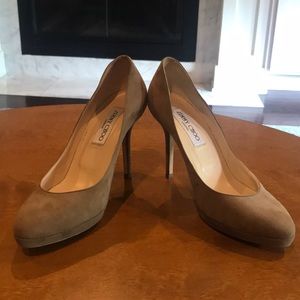 Jimmy Choo Tan suede pumps